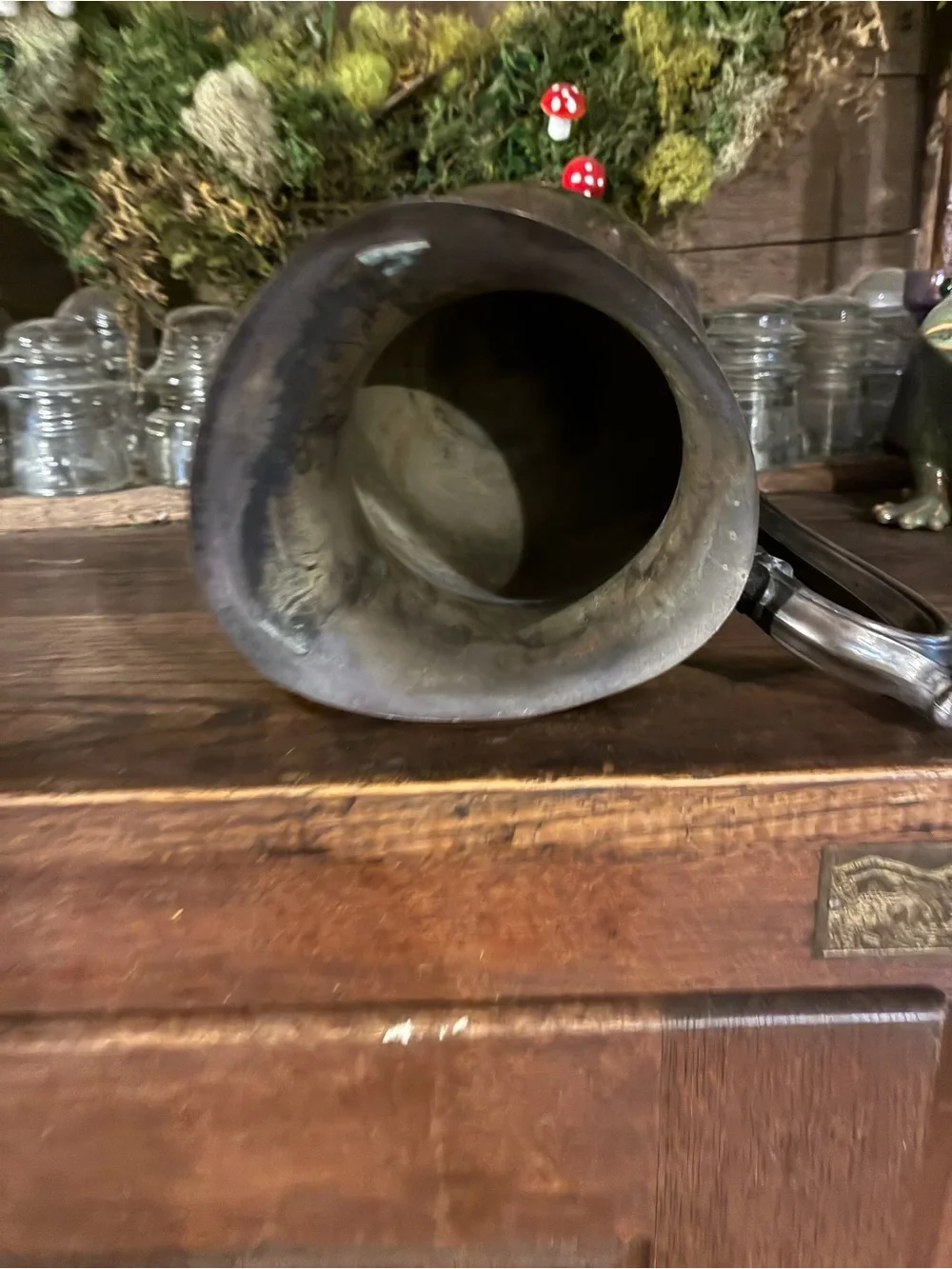 Classic Silver-Tone Decorative Pitcher Vase